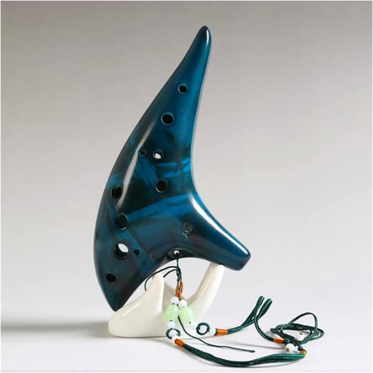 12 Hole Ceramic Ocarina Alto C Tone Classical Ocarina Musical Instrument with Protective Bag Strap Gift for Music Lovers Ocarina Instrument (2)
