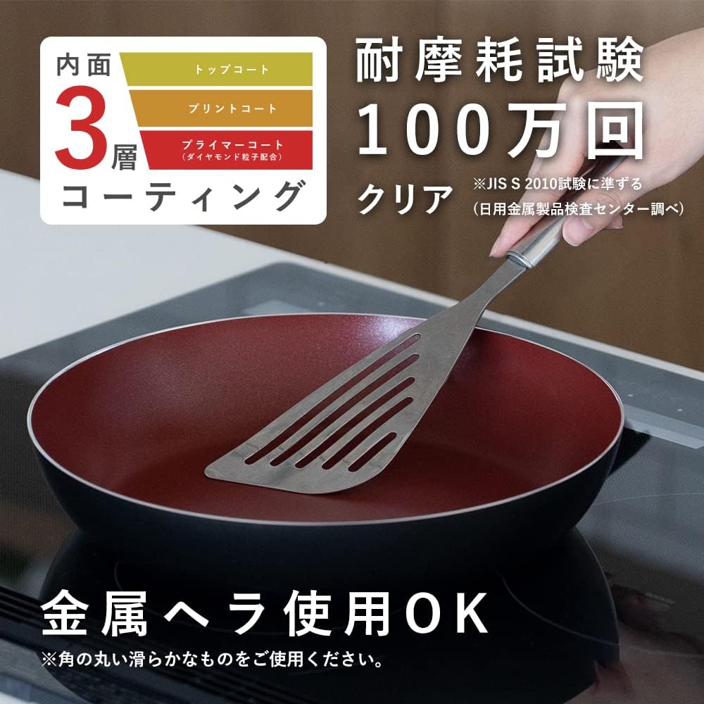 Pearl Metal Pot Cookware 5 Piece Set B IH Compatible Diamond Coat Cook Sign HB-5622