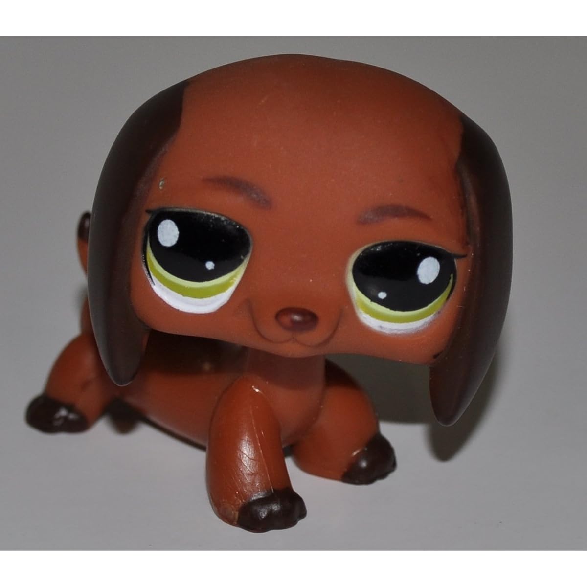 Dachshund #992 (Brown, Green Eyes) - Littlest Pet Shop (Retired) Collectible Toy - LPS Collectible Replacement Figure - Loose (Not in Package)