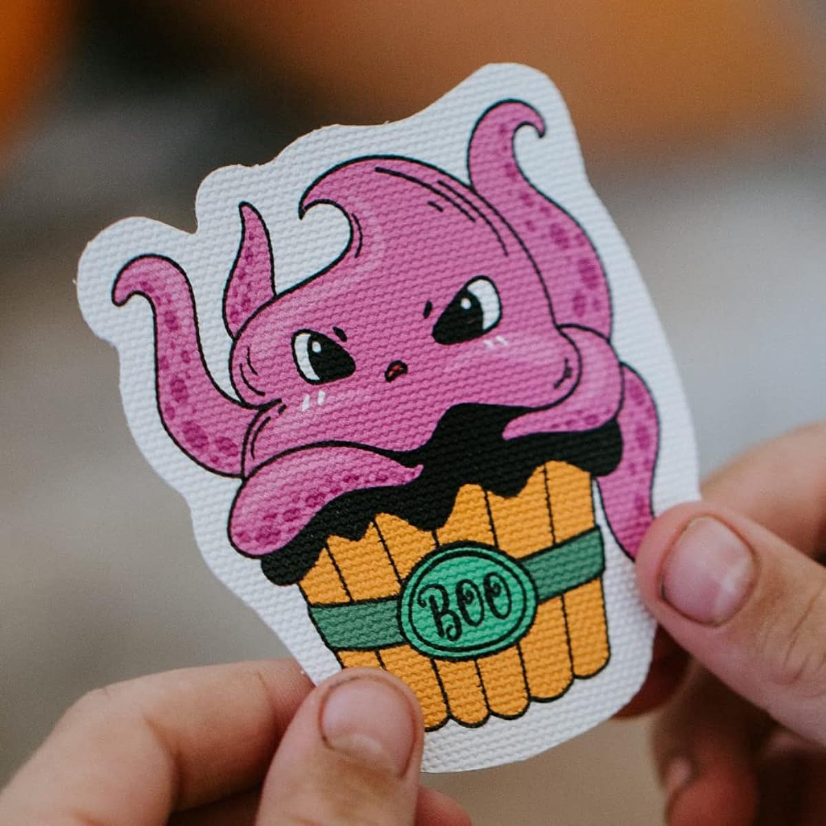 Fidget Stickers Textured Halloween Sensory Stickers for Anxiety and Calmness for Kids Adults Desk Classroom with Reusable Adhesive 3 Inch (Set of 24) Cupcake