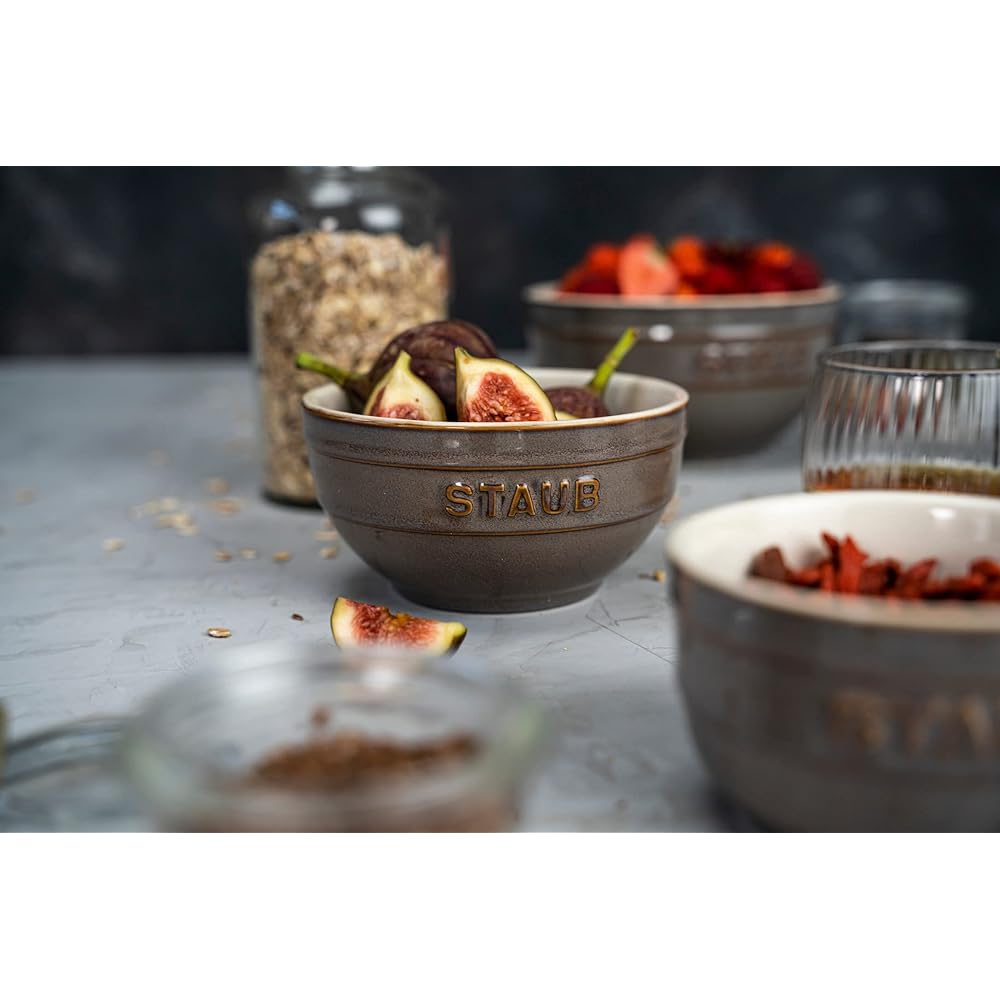 Staub "Bowl 12cm 4P Set Antique Gray" Ceramic Set Bowl Microwave Safe [Authorized Japanese Product] 40508-152