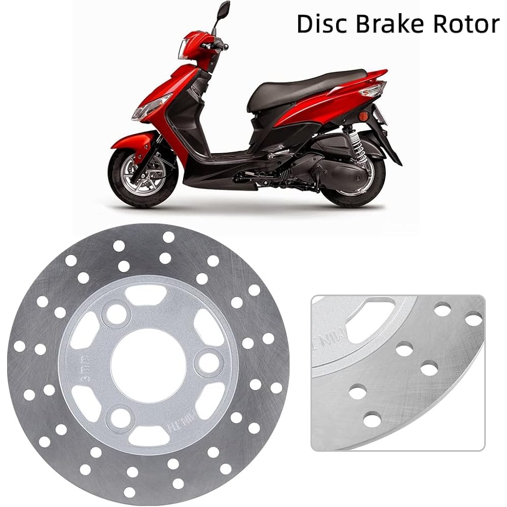 Qiilu Motorcycle Brake Disc 3 Bolt Pattern 155mm Disc Brake Rotor for GY6 Scooter Moped Z50 Z50A Z50J DR11