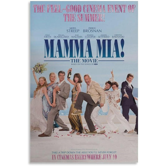 Mamma Mia Movie Poster Room Decor Posters Wall Art Painting Canvas Wall Decor Home Decoration Living Room Decor Aesthetic Print 16x24inch(40x60cm) Unframed Style