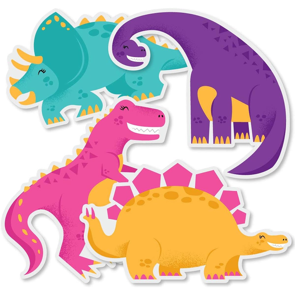 Roar Dinosaur Girl - T-Rex Triceratops Stegosaurus Brontosaurus Decorations DIY Dinosaur Mite Baby Shower Birthday Party Essentials - Set of 20