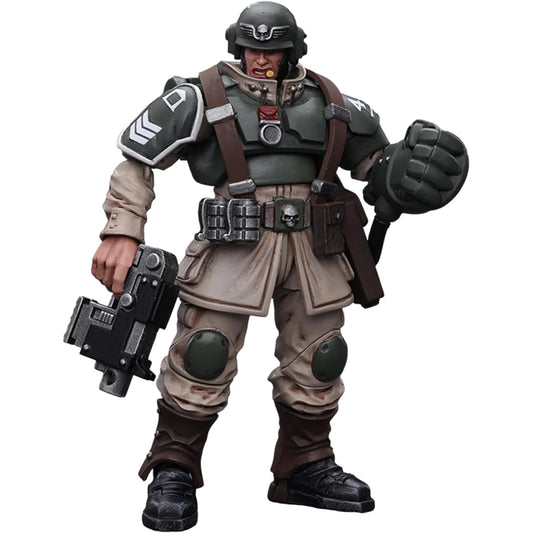 Pipigirl JoyToy 40K Genuine Licensed 1/18 Movable Figure, Astra Militarum Cadian Command Squad Veteran with Power Fist, 4 inch Action Figure Anime Model (Power Fist)