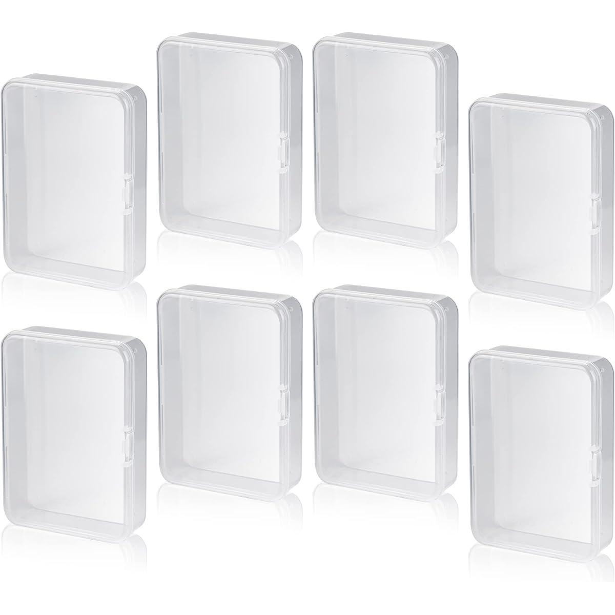 Clear Plastic Playing Card Boxes Snap Closure Poker Game Box Playing Cards Deck Case Holder Plastic Storage Box Clear Trading Card Boxes Card Storage Organizer for Bank/Business Game Cards (8 Pieces)