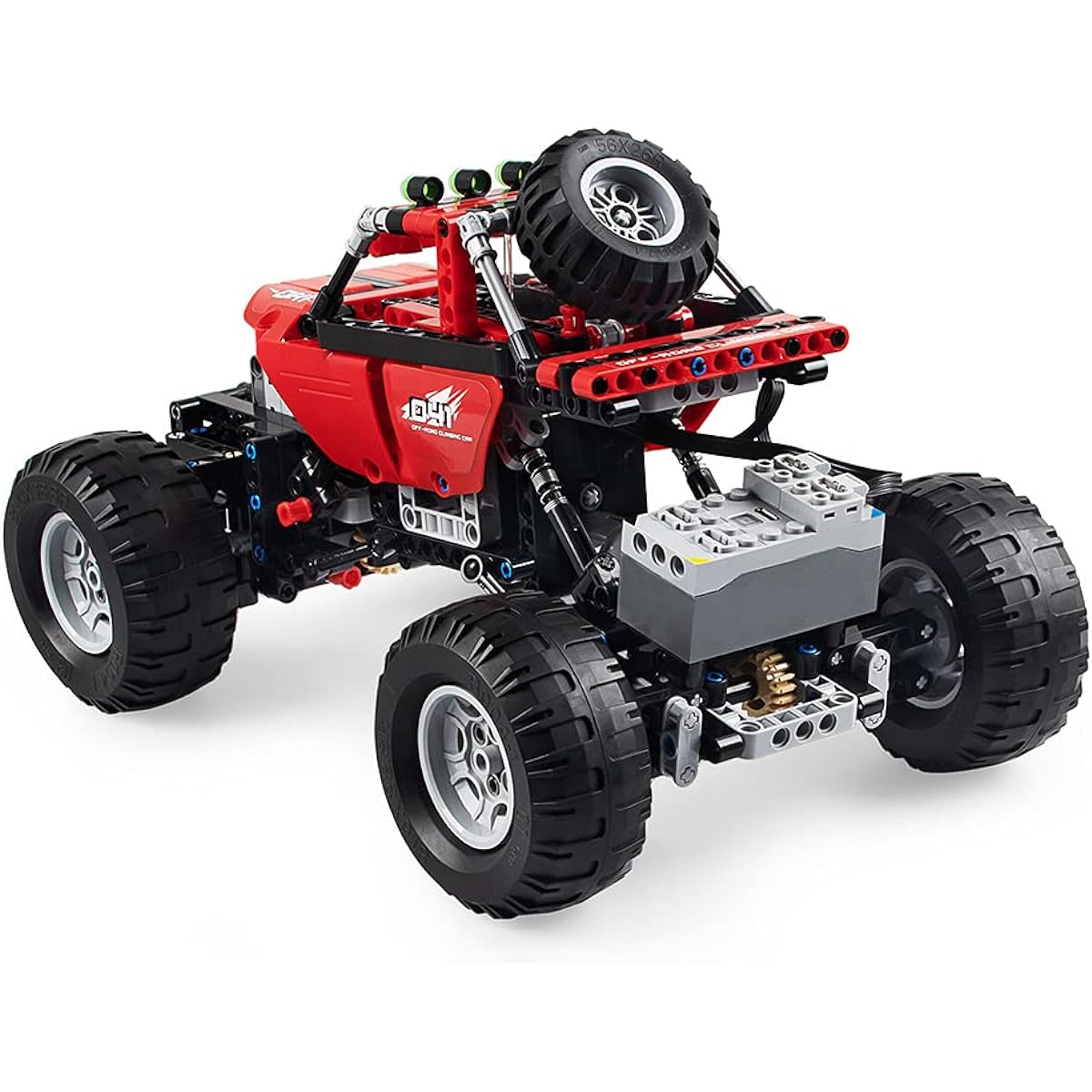 CaDA Moving Block Kit RC Off-Road Car SUV 4WD 489 Pieces Longest Side 29cm Red