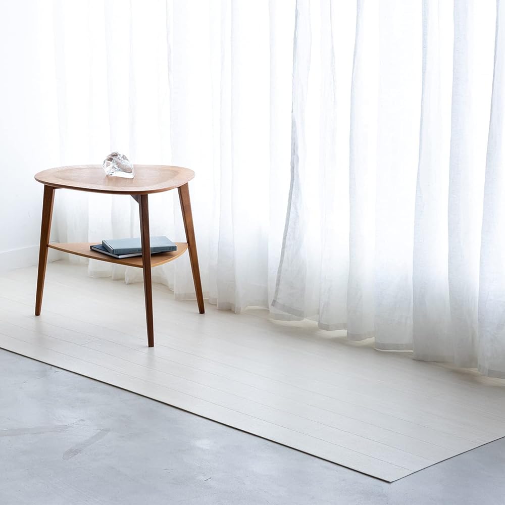 Laglie Floor Mat Wood Grain Ivory Approx. 90 x 1000cm Floor Protection Mat Flooring Mat