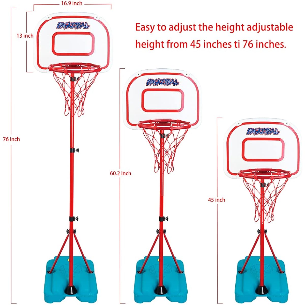 Basketball Hoop with Stand for Kids and Dartboard - Portable Kids Basketball Goal Adjustable Height 3.2ft-6.2ft for Indoor Outdoor Christmas Birthday Gift