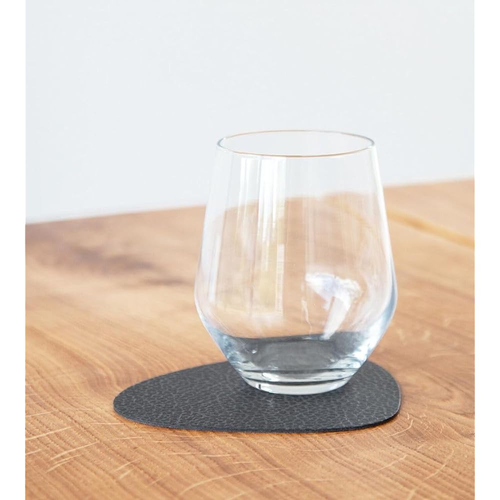 LINDDNA Coaster Glass Mat Curve Hippo Black-Anthracite 8P 981286-CN