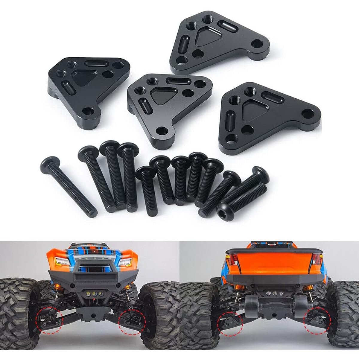 Benedict Harry Shock Tower Mount for 1/10 Height RC Car Tra-xxas Maxx WideMAXX Truck
