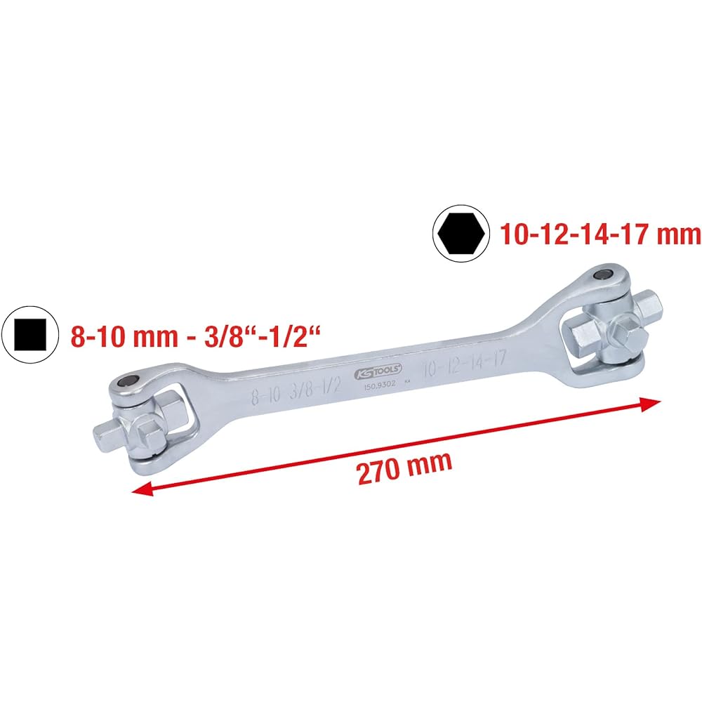 KS TOOLS 1 Oil Service Wrench 8 270mm Oil service wrench 8 in 1 270 mm 150.9302