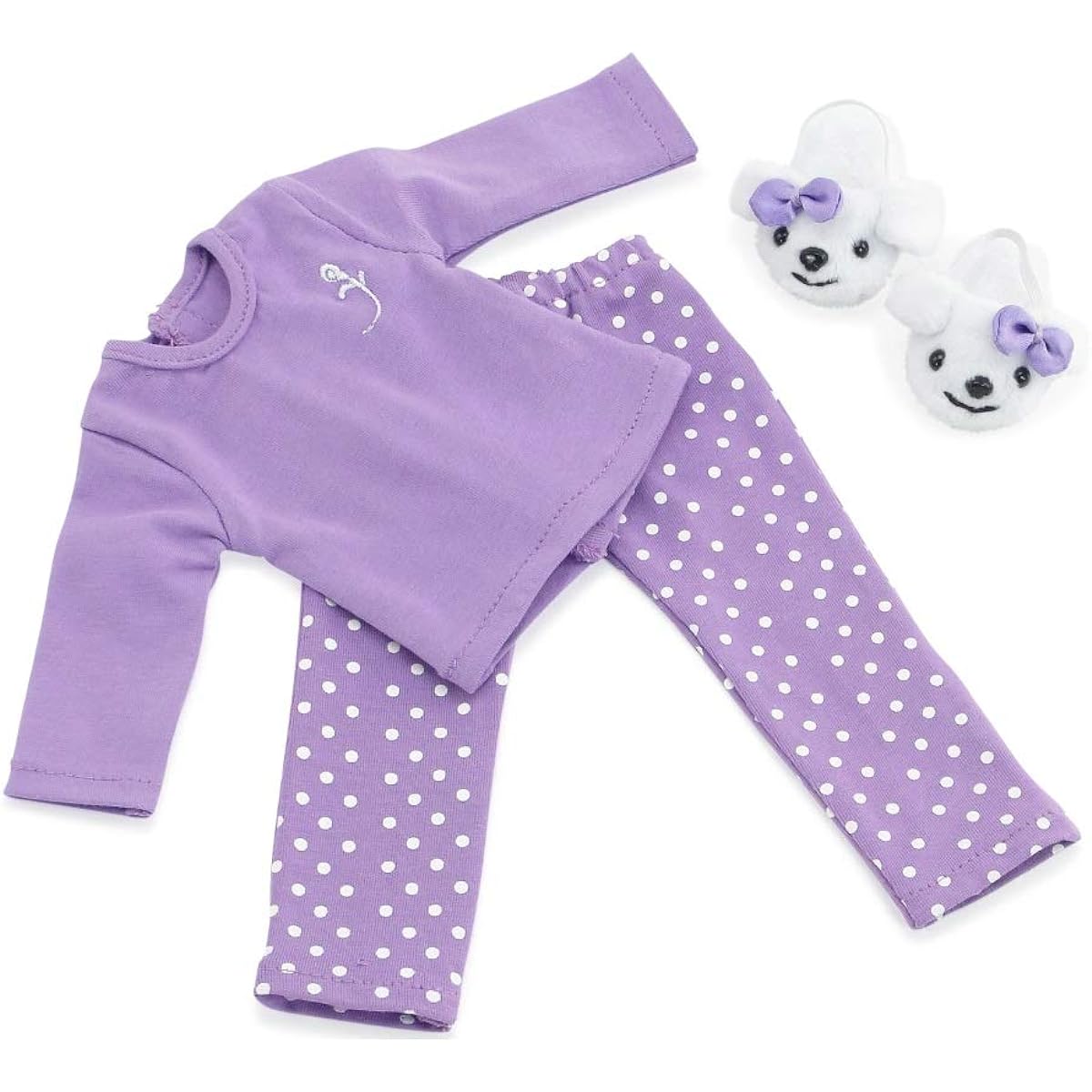 Emily Rose Wellie Wisher 14" Doll Outfit - Glitter Girls 14" Doll Pajamas PJ Outfit with Puppy Slippers - Glitter Girl Doll Outfit for Wellie Wisher Dolls in Gift Box