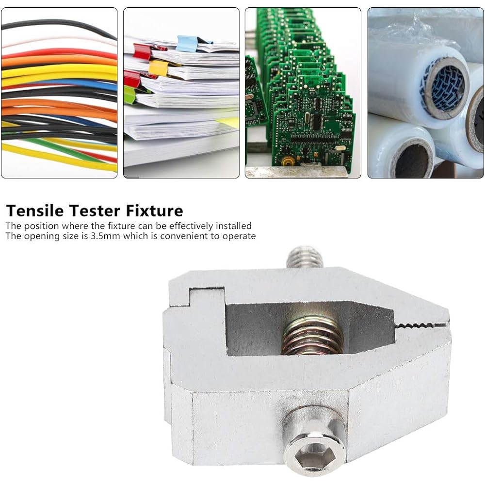 Tensile Tester Fixture Practical Compact and Stable Stainless Steel Push/Pull Force Fixture for Plastic Film, Paper, Electrical Components, Rubber