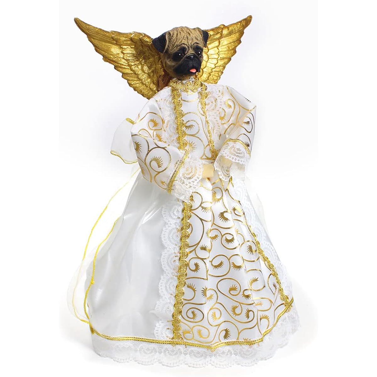 pug angel christmas tree topper
