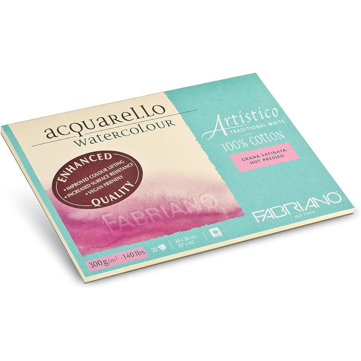 Fabriano Artistico Watercolor Block 10 x 14 inches, Traditional White