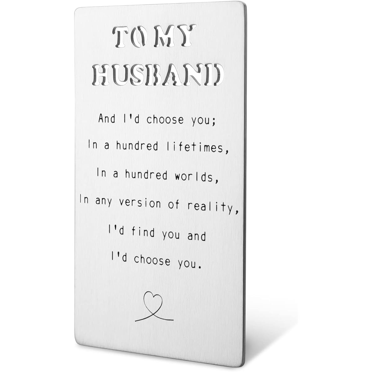 akeke Husband Wallet Card, Anniversary Card from Wife, Hubby Engraved Wallet Insert Card, I Love You Gift, Love Note for Husband, Long Distance Relationship, Birthday Gift for Husband, For Husband BEC9