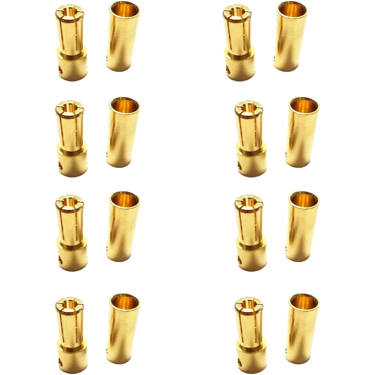 skrnrhrery 10 Pairs Banana Bullet Connector Male Female Plug for RC Car Boat Drone Battery ESC Motor Battery Equipped Motor Parts (5.0mm)