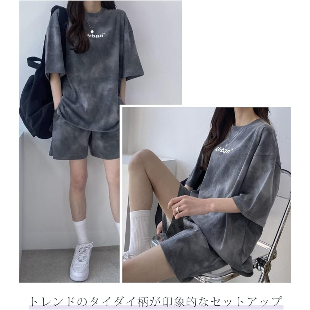 [J.STORE] Setup Women's Spring Summer Short Sleeve T-shirt Top and Bottom Set Simple One Point Logo Tops Half Pants Set Sportswear