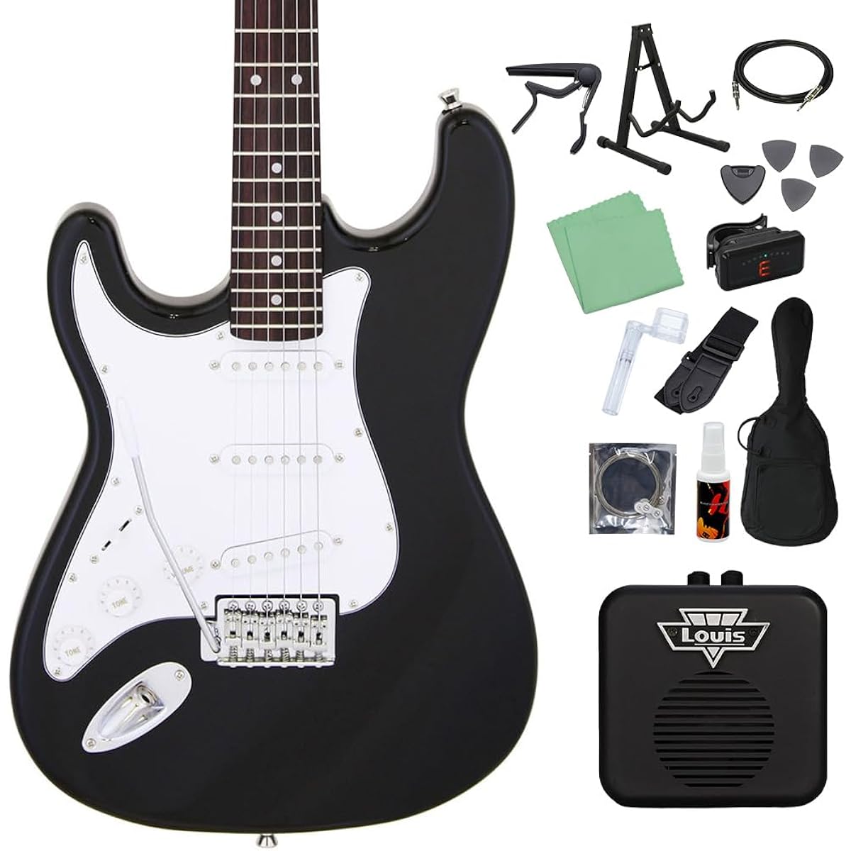 LEGEND LST-Z L/H BK Electric Guitar Beginner 14-piece Set [With Mini Amplifier] Left-handed Legend