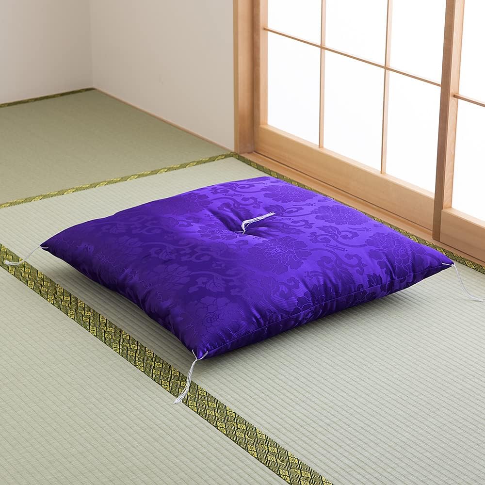 Buddhist Altar Shop Takita Shoten Gozen Zabuton (Buddha Zabuton) Kaloyan Donsu Purple ◆ Memorial Service Buddhist Altar Buddhist Obon Temple Zabuton Obon Supplies Made in Japan