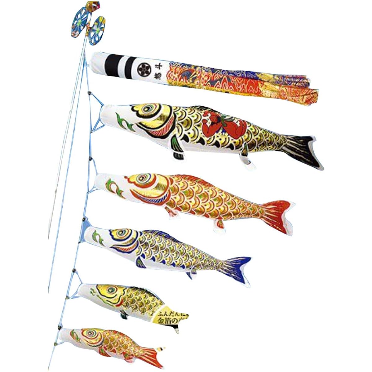 Murakami Koinobori Garden Koinobori Golden Gold Foil 4m 8-piece Set (with Kintaro) Pole sold separately Streamer 4m Black 4m Red 3m Blue 2m Green 1.5m Orange 1m 12mr-hk4-8-syo-k