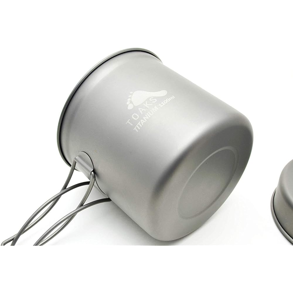 TOAKS Titanium Pot 1100ml with Bail Handle and Storage Bag POT-1100-BH [Genuine Japanese Product]
