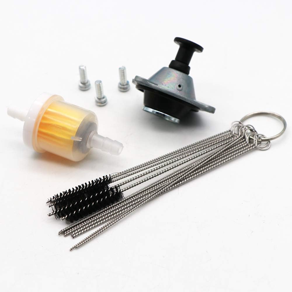 KIPA Carburetor Primer Diaphragm Cover Arctic Cat ATV 400 454 500 4X4 2X4 1998-2001 Suzuki ALT 125 LT 125 ALT185 Quad Runner 1983-1987 with Carbon Dirt Jet Cleaner Tool Kit