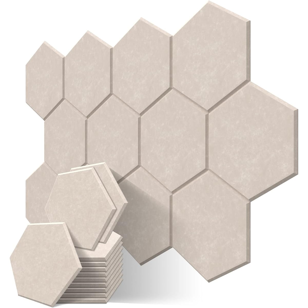 terial, soundproofing material, sound insulation material, professional hexagon, moisture-proof wall, combination of flame-retardant moisture-proof sound absorbing, 35X30X0.9cm, hard sound absorbing felt board, sound absorbing treatment, 12P (camel pack)