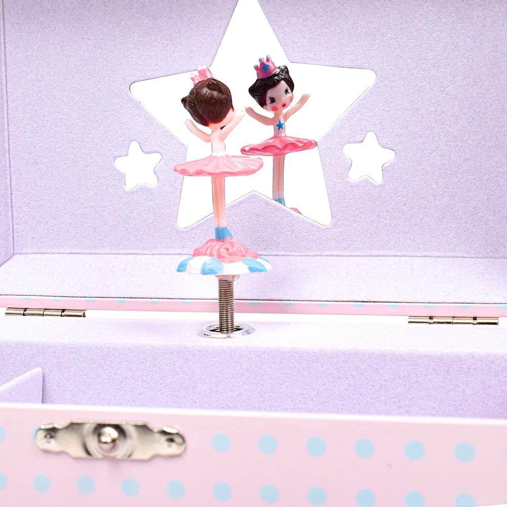 Music Box Girls Present Accessory Case Children Jewelry Case Cute Birthday Christmas [DJECO Ballerinas Tune] (DJ06597)