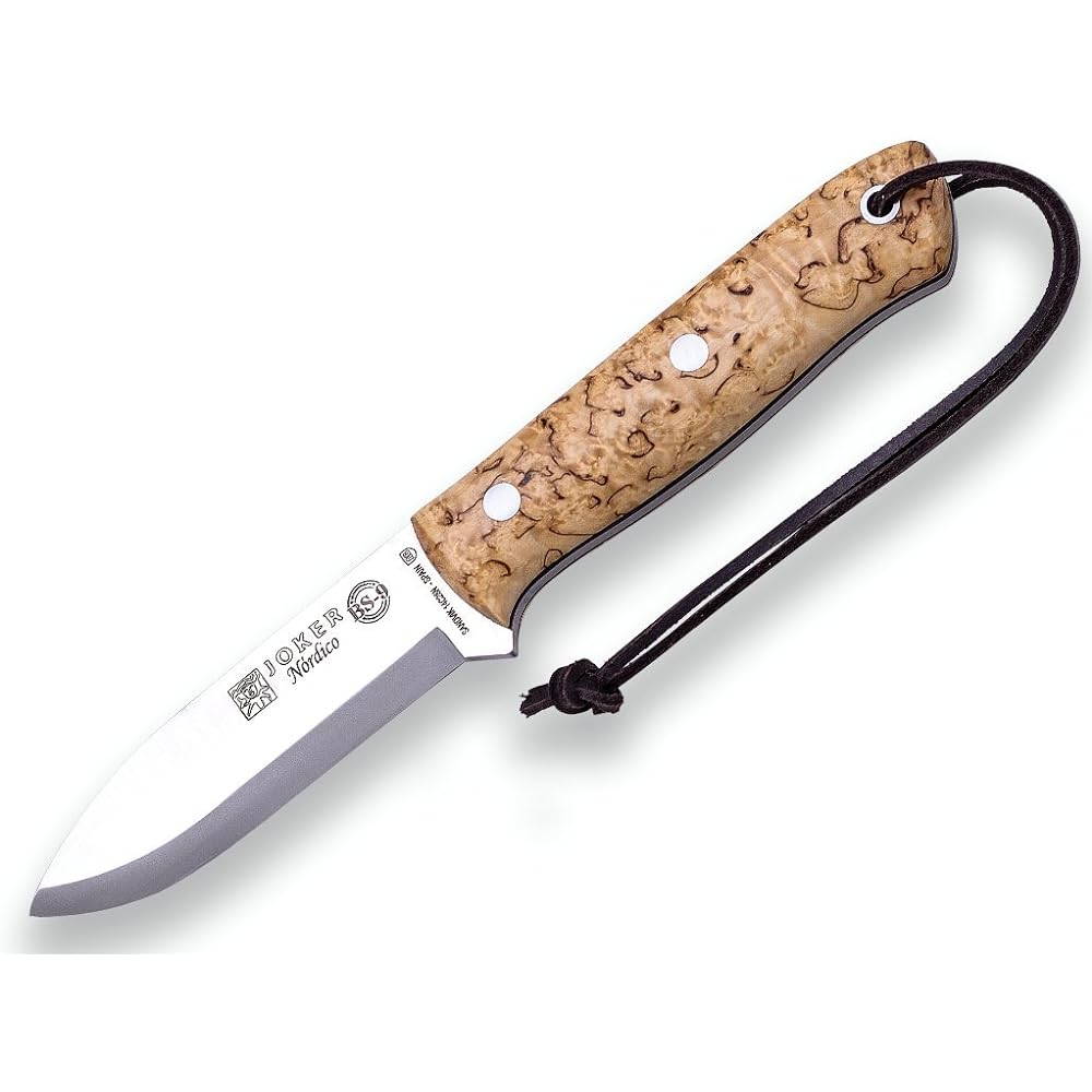 Joker CL115-P BS9 Nordico Curly Birch with Fire Starter Joker Nordico Hunting Bushcraft Full Tang