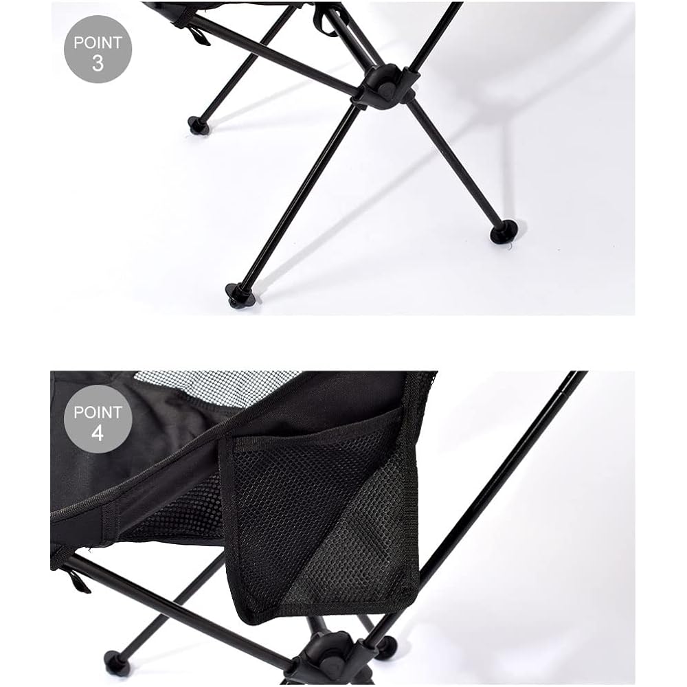 Peace Park Ultra Light Folding High Chair Camping Chair Outdoor Chair Aluminum Chair High Back with Headrest Ultra Light Folding Storage Bag Included