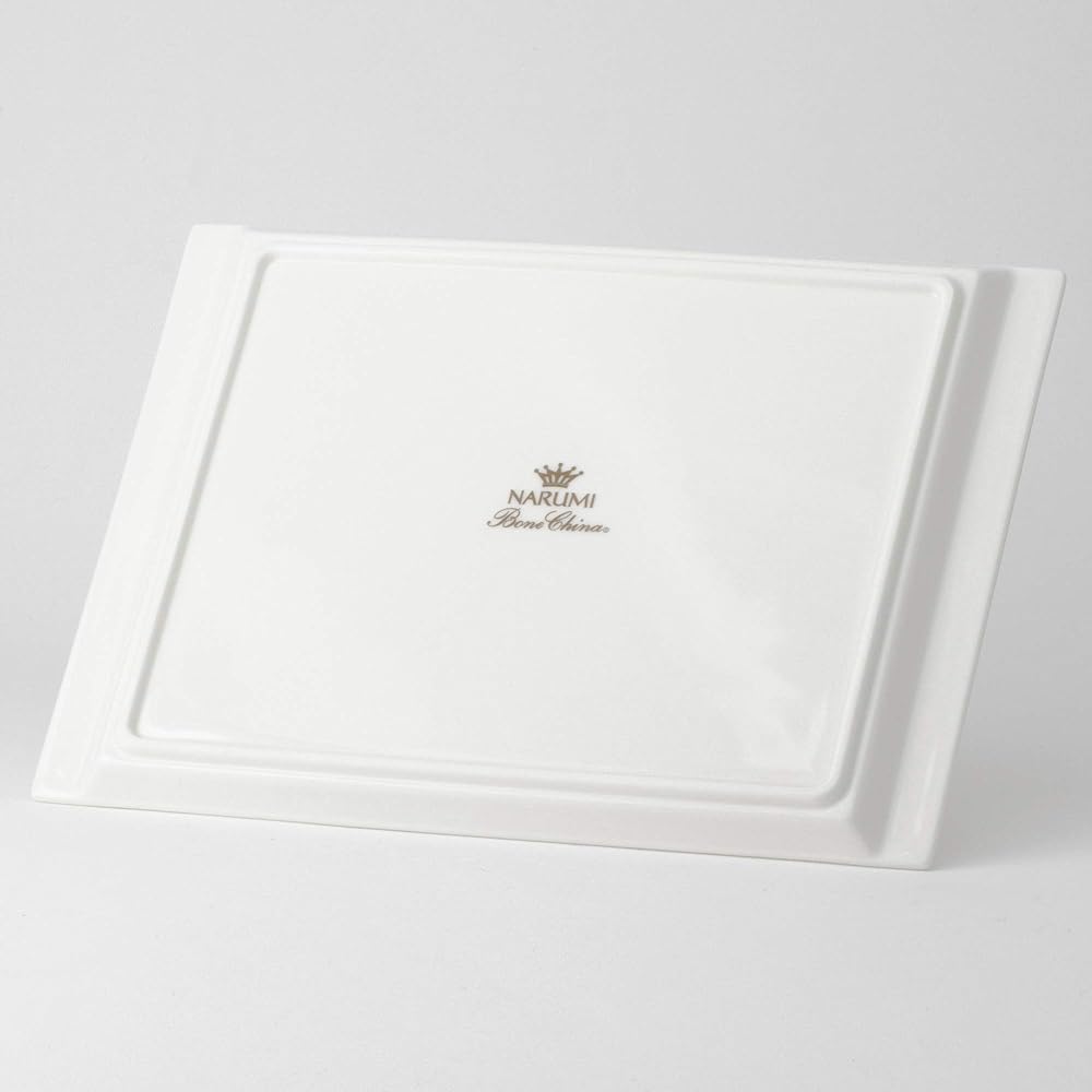NARUMI Plate Pro Style 26cm White Simple Long Rectangular Plate Oblong Tray Microwave Warming Dishwasher Safe Made in Japan 8725-9749