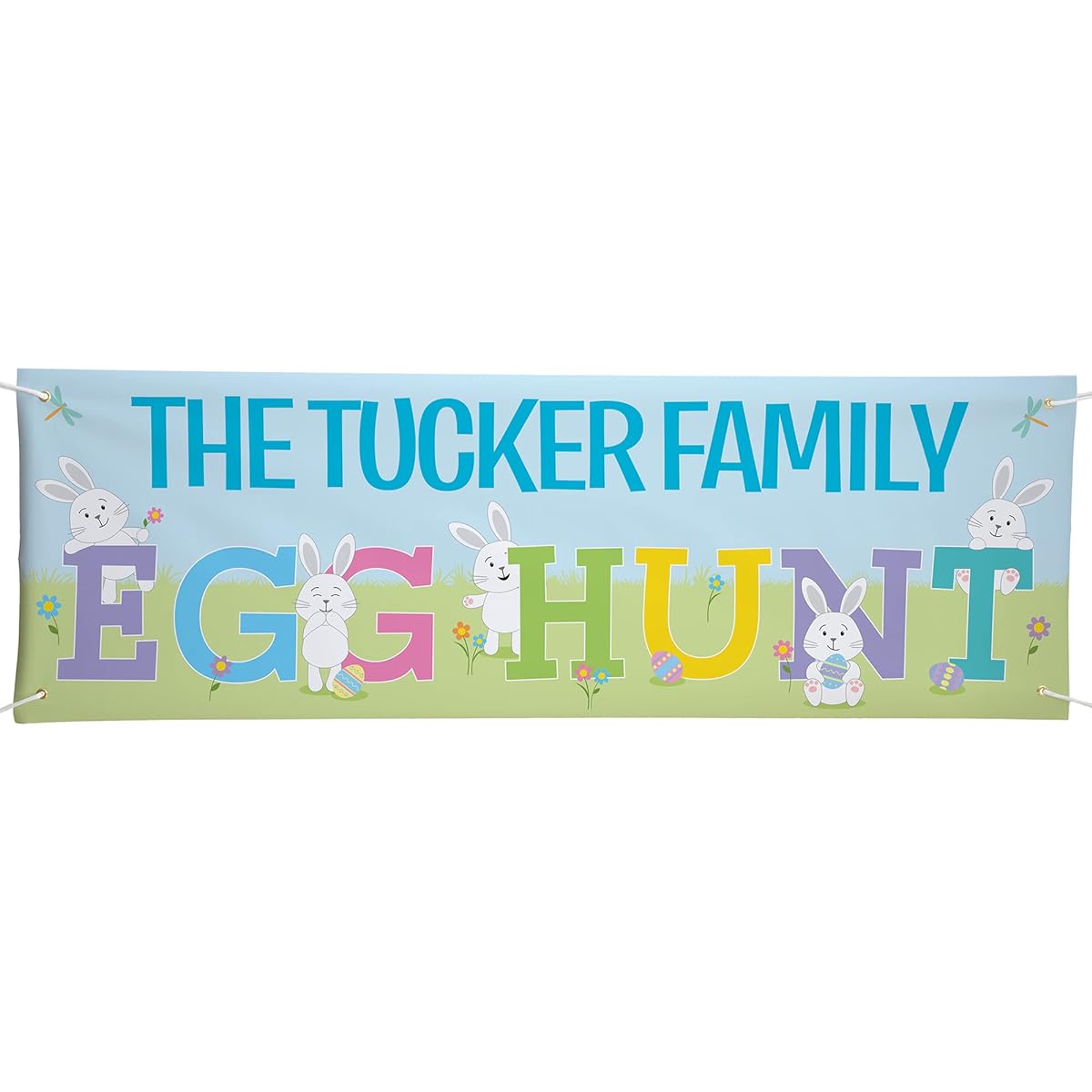 Let's Make Memories Easter Egg Hunt Banner - Indoor/Outdoor Easter Banner - Customize with Message - 24" H x 70" L