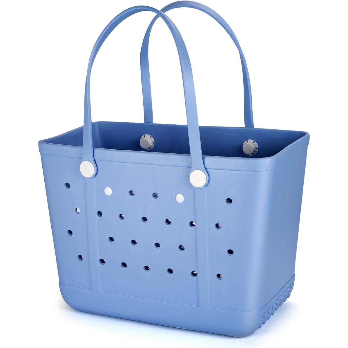 XL Beach Bag Washable Basket Waterproof Handbag Durable Open Tote Bag for Beach Boat Pool Sports, Light Blue