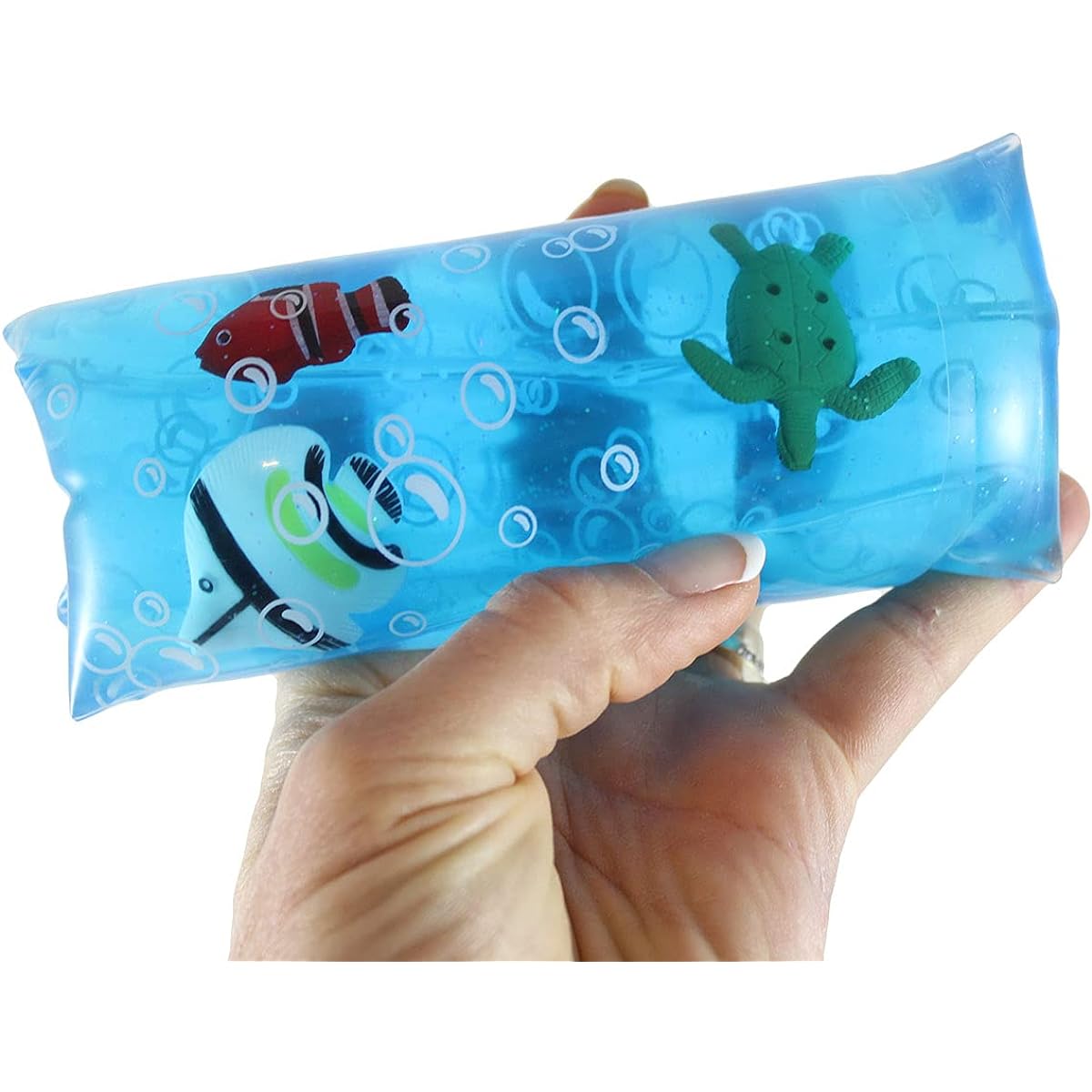 Curious Minds Busy Bag Jumbo Sea Creatures Animals Water Filled Tube Snake Stress Toy - Squeeze Wiggler Sensory Fidget Ball