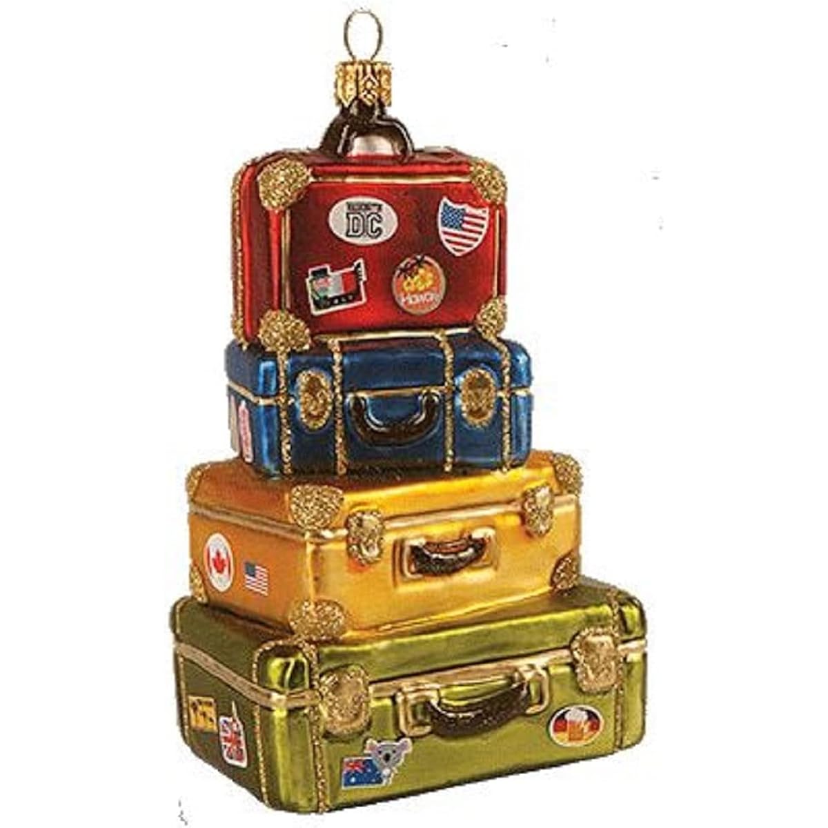 suitcase poland glass christmas tree ornament travel decoration poland
