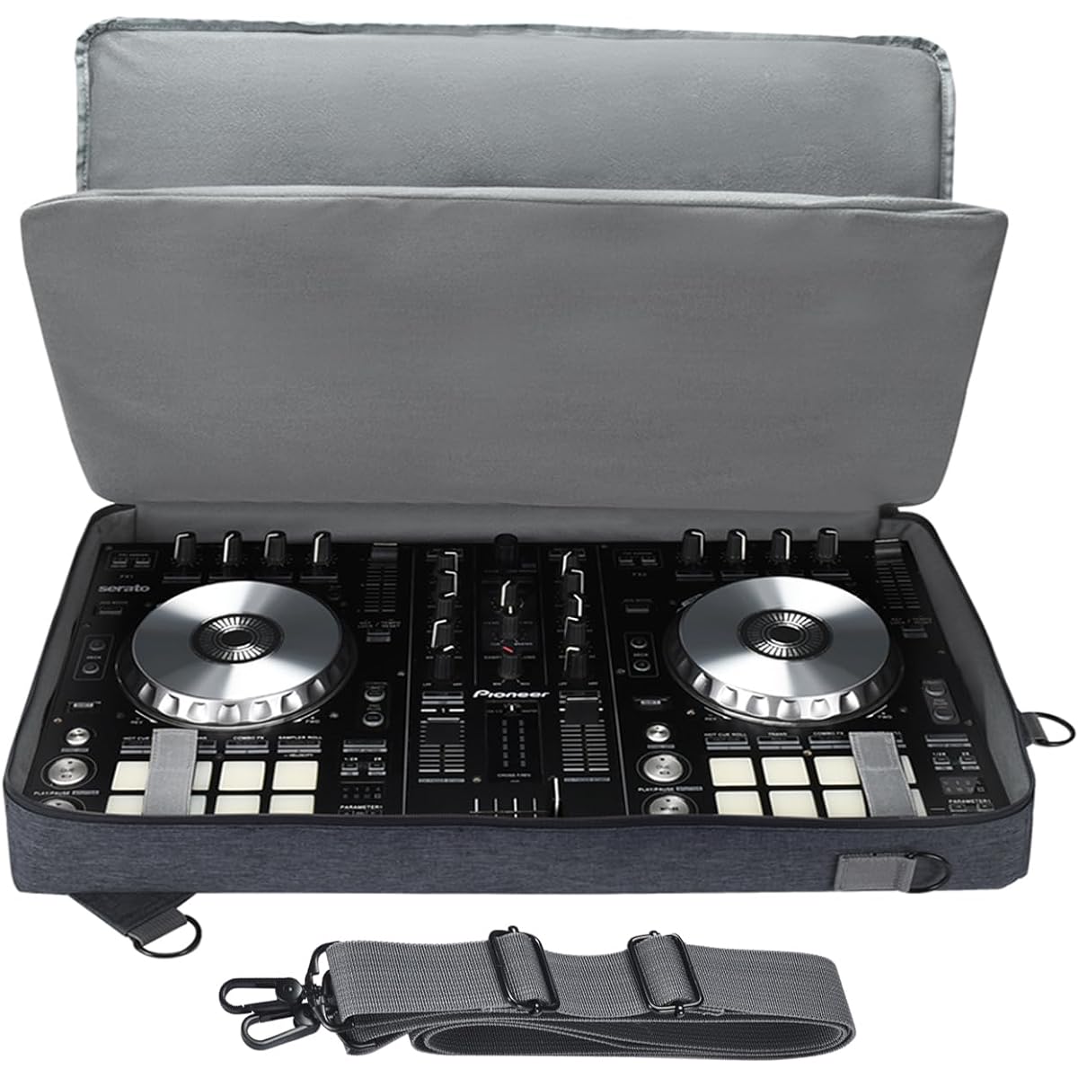 Hzycwgone Pioneer DJ DDJ-SR2/DDJ-SR Cover for Native Instruments Traktor Kontrol S4 Mk3 DJ Controller Carrying Travel Case Shoulder Bag Backpack for Headphones, Tablets, Cables, Accessories (Blue)