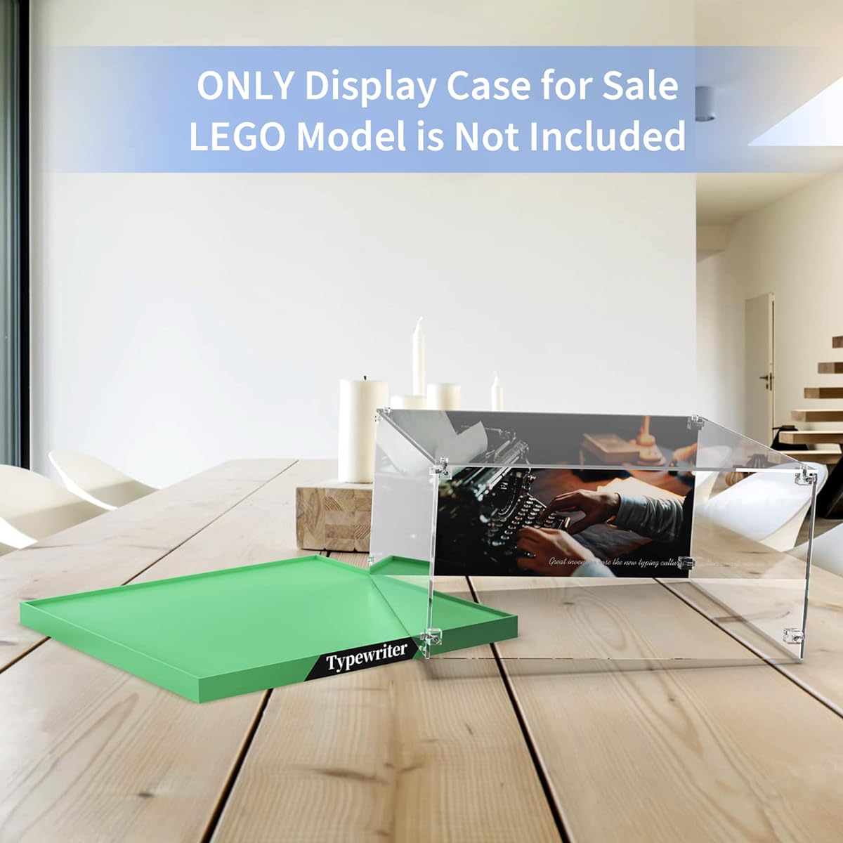 PIPART Acrylic Display Case for Lego 21327 Ideas Typewriter, Display Case Only, Lego Model Not Included