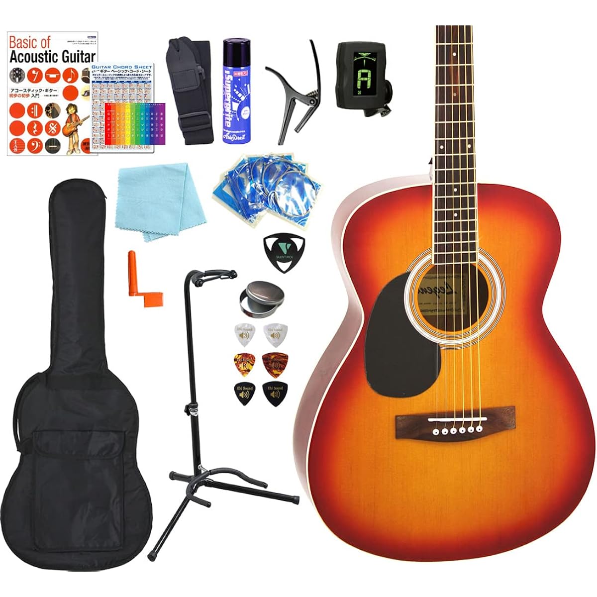 Acoustic guitar, left-handed, beginner, 16-piece set, Legend FG-15LH, acoustic guitar, beginner, CS [98765]