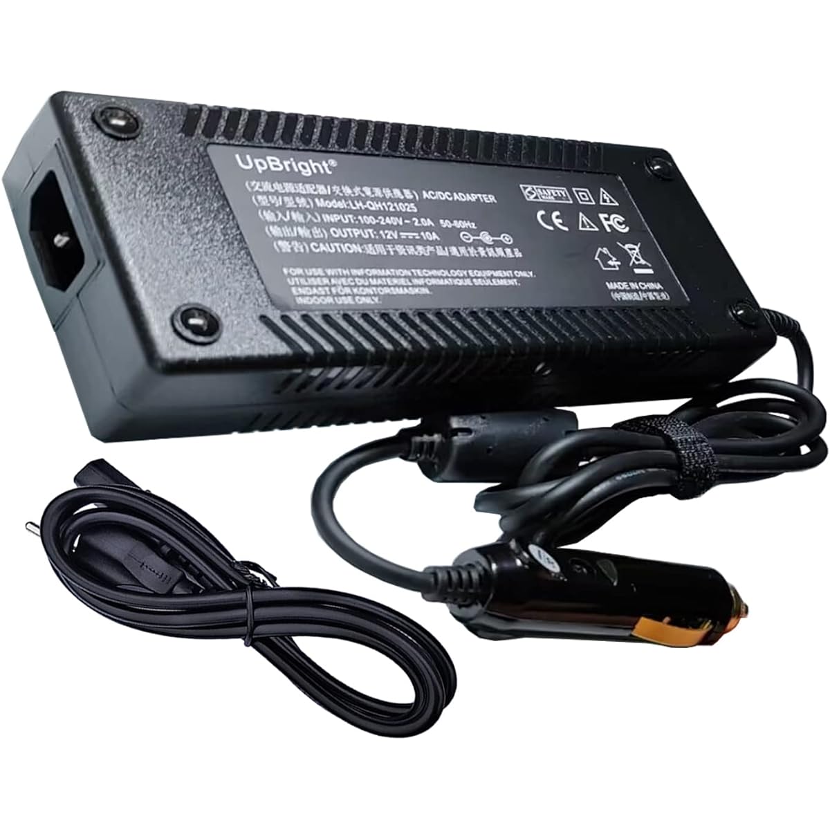 UpBright Cigarette Lighter Plug 12V 10A AC/DC Adapter for GMG Green Mountain Grill Davy Crockett Power Converter Adapter Style P-1001 GMG-ADP10A 12.0V 10.0A Power Cord Charger