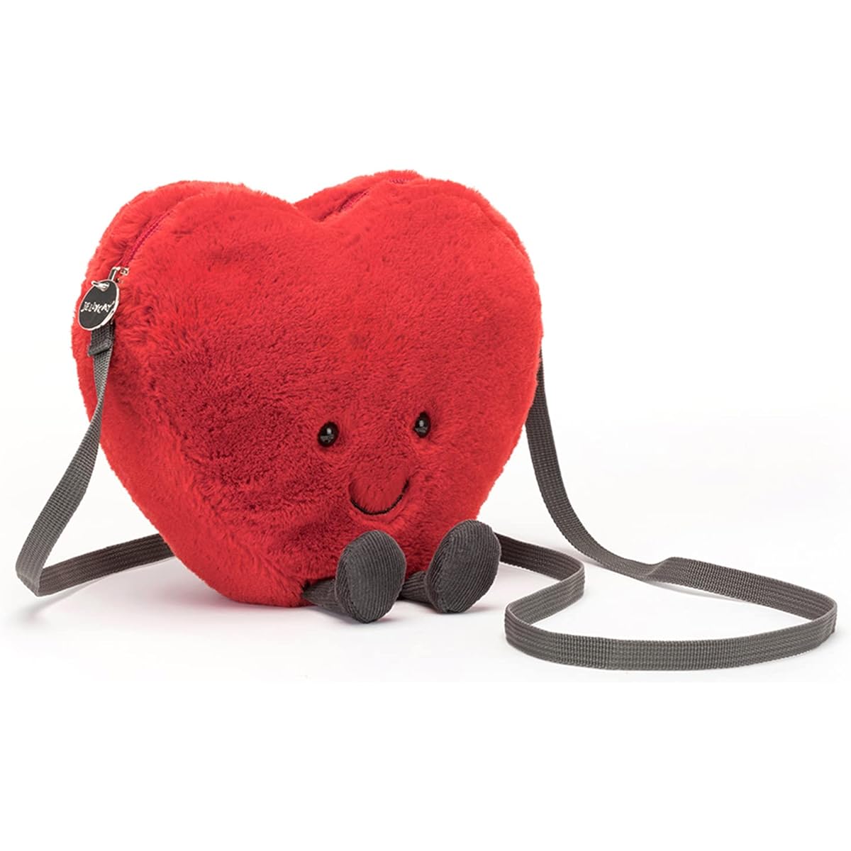 Jellycat Fun Heart Plush Bag Crossbody Bag with Zip Top | Valentine's Day Gifts for Kids, Teen Girls, Women, Wallets