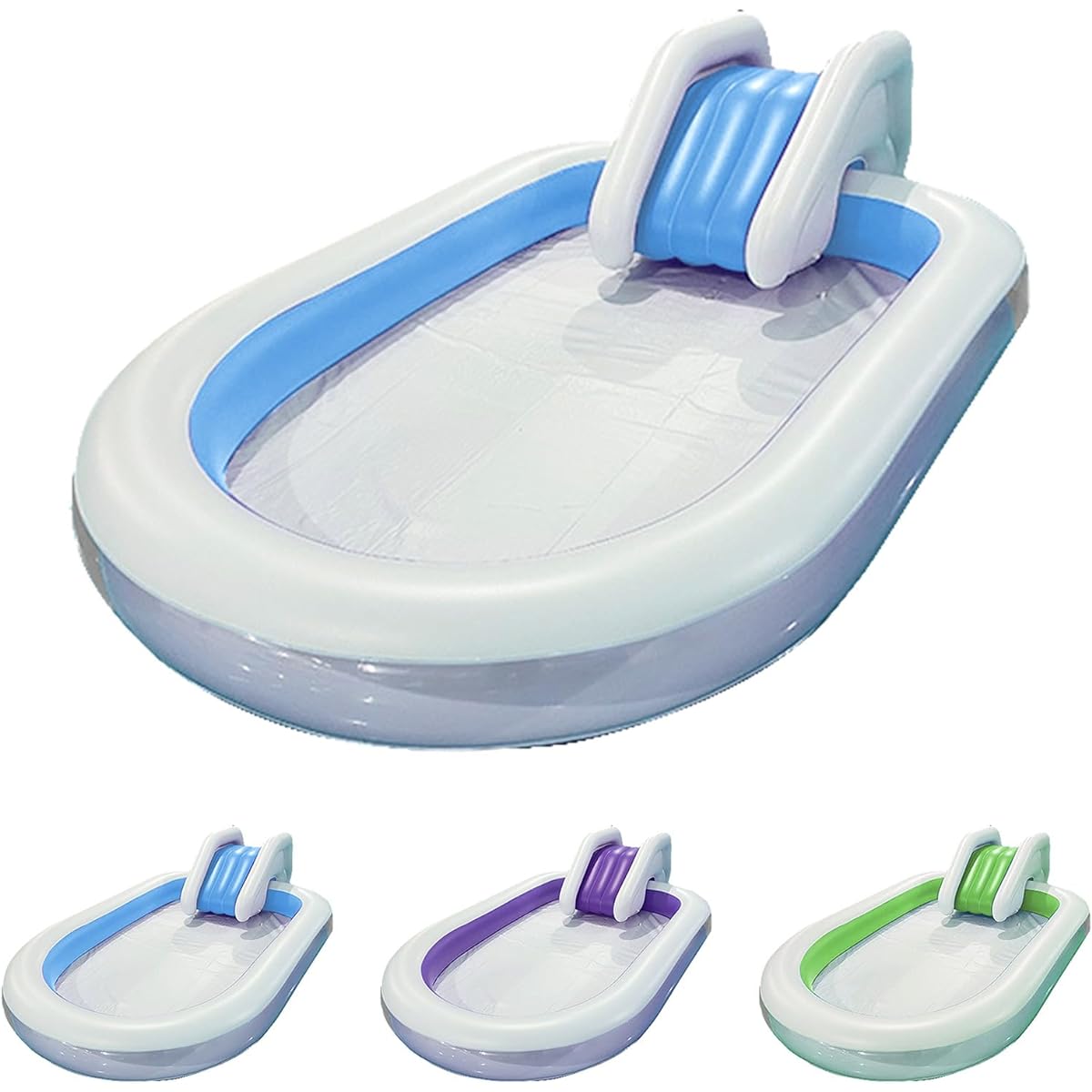 Kaitou Pool Slide Vinyl Pool with Bottom Cushion for Children [Parallel Import]