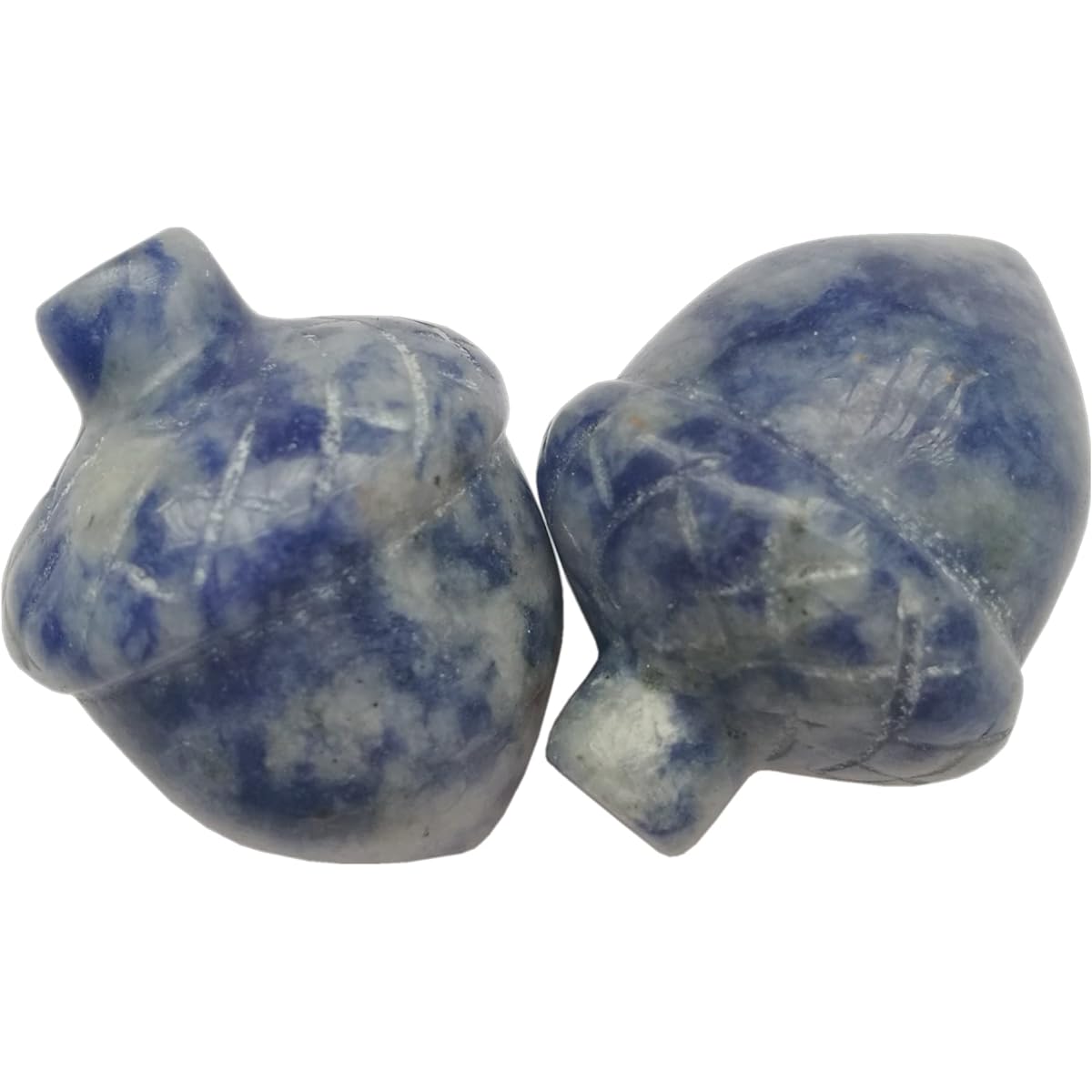 Bacatgem Bluestone Pocket Hazelnut Figurine Decorative Gemstone 1" Reiki Balance Crystal Healing Palm Stone 2pcs