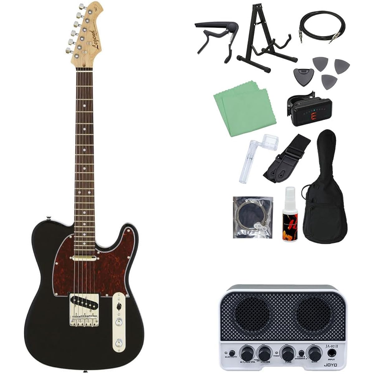 LEGEND LTE-Z Electric Guitar Beginner 14-piece Set [Includes Bluetooth Mini Amplifier] TT-BK Telecaster Type Legend