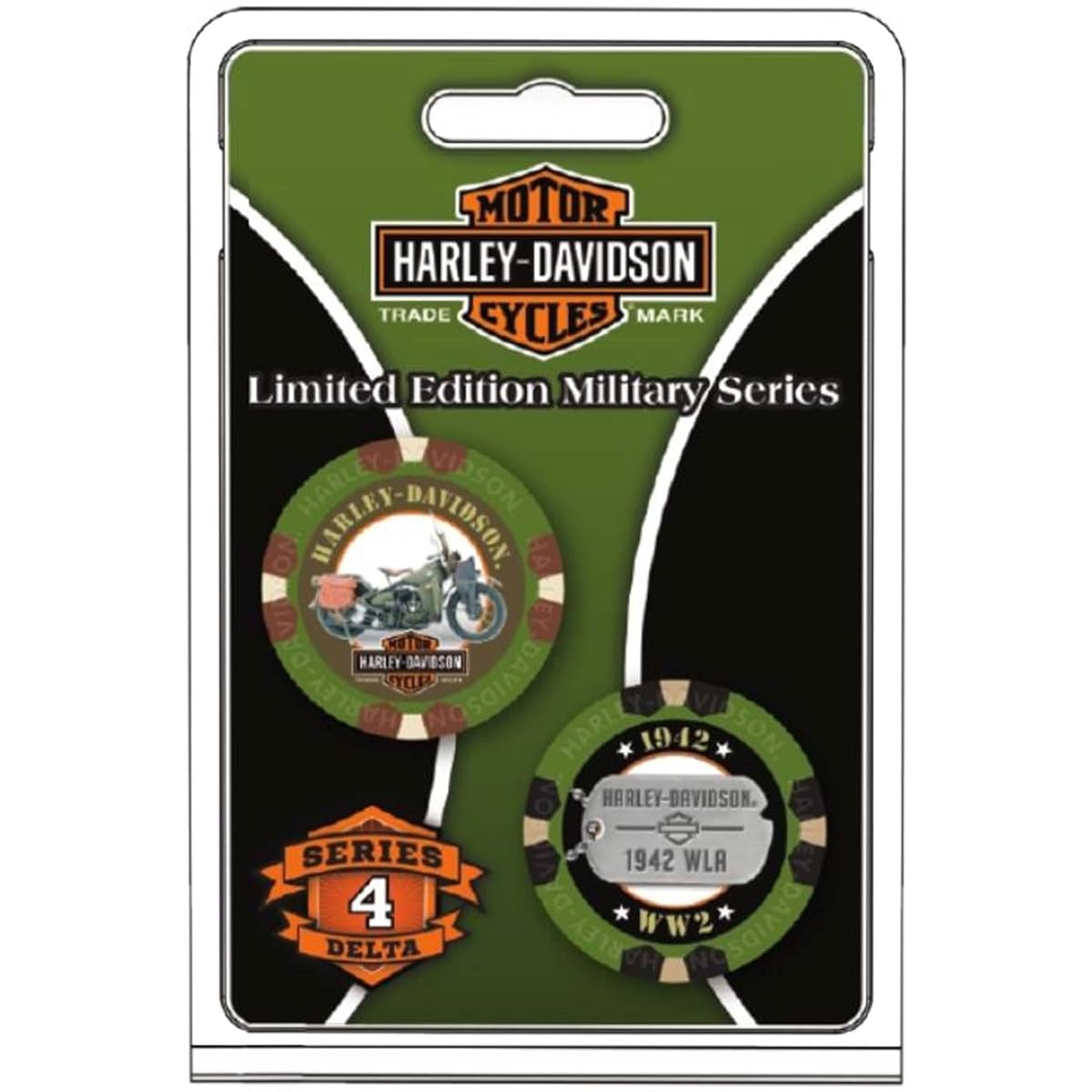 Harley-Davidson Military Series Delta 3 1942 WLA Collectible Poker Chips 6744