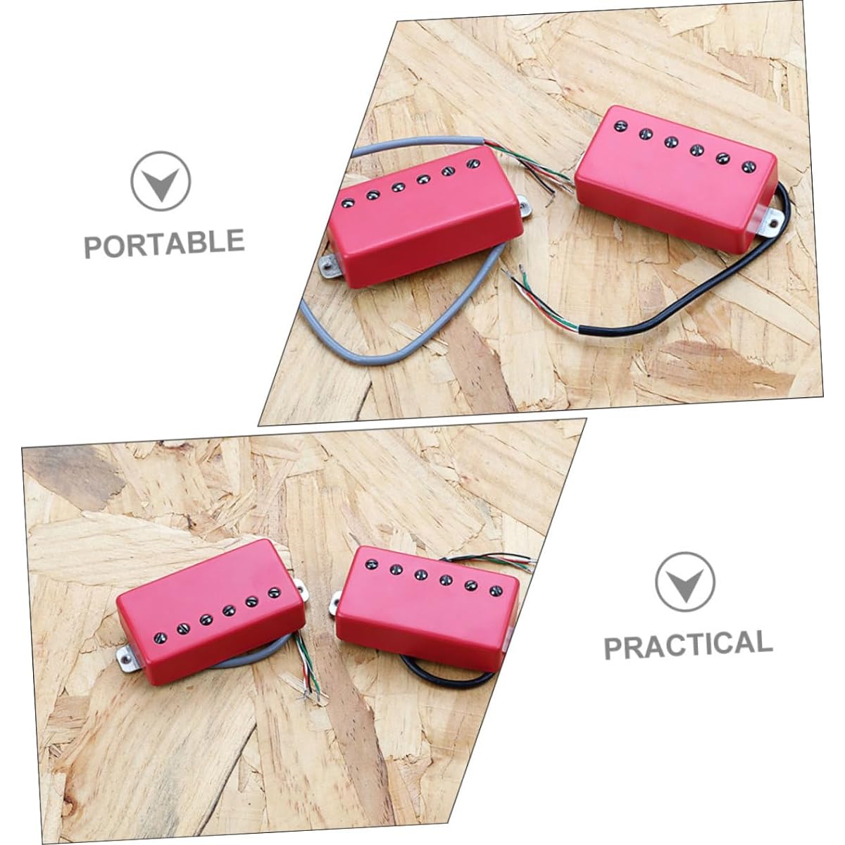 VINTORKY 2pcs Red Matte Guitar Double Pickup Gmb228 Guitar Pickup Replacement Ukulele Part Ukulele Pickup Humbucker Pickup Musical Instrument Supplies Acoustic Guitar Pickup
