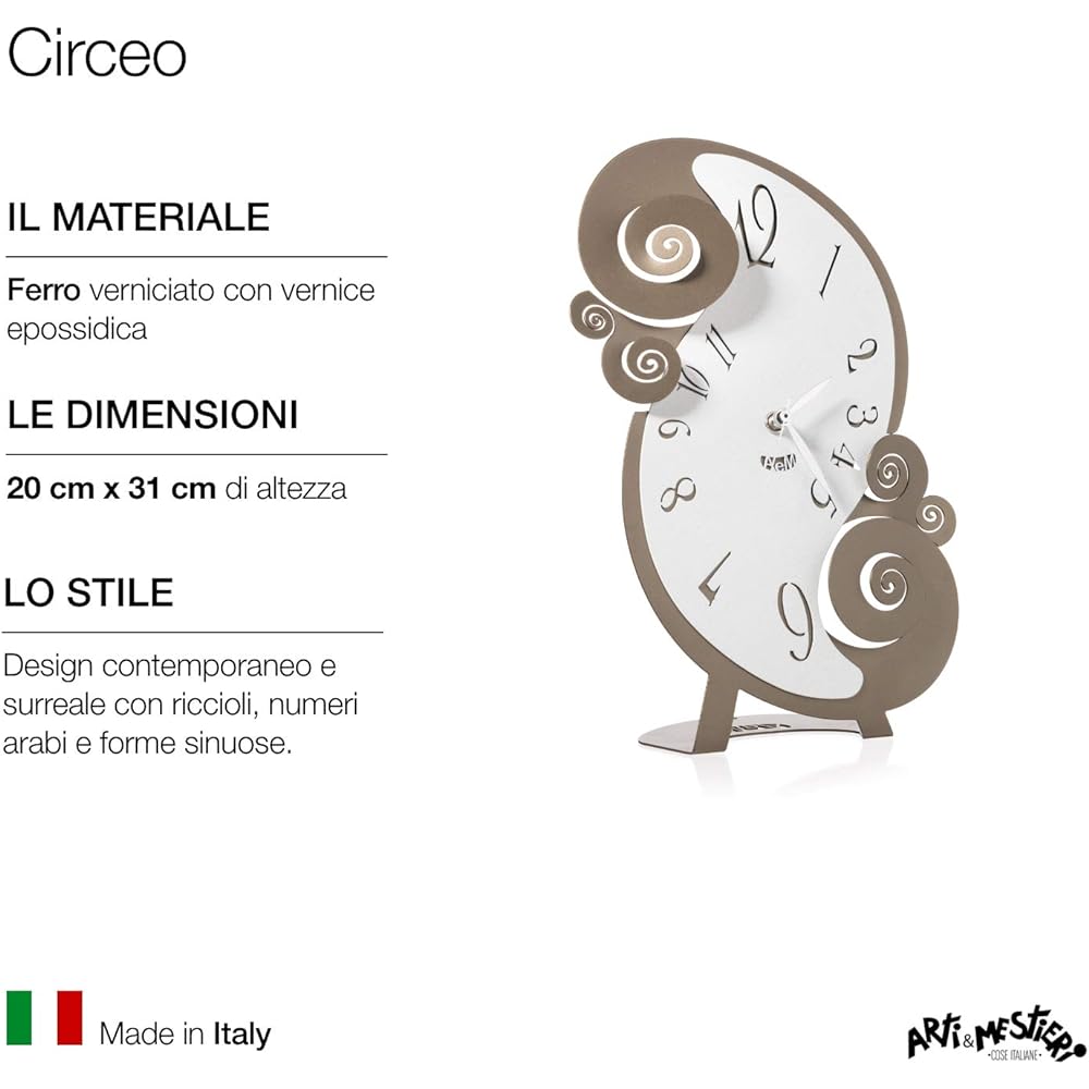 ARTI & MESTIERI Table Clock circeo da tavolo 0OR3370C171-CN
