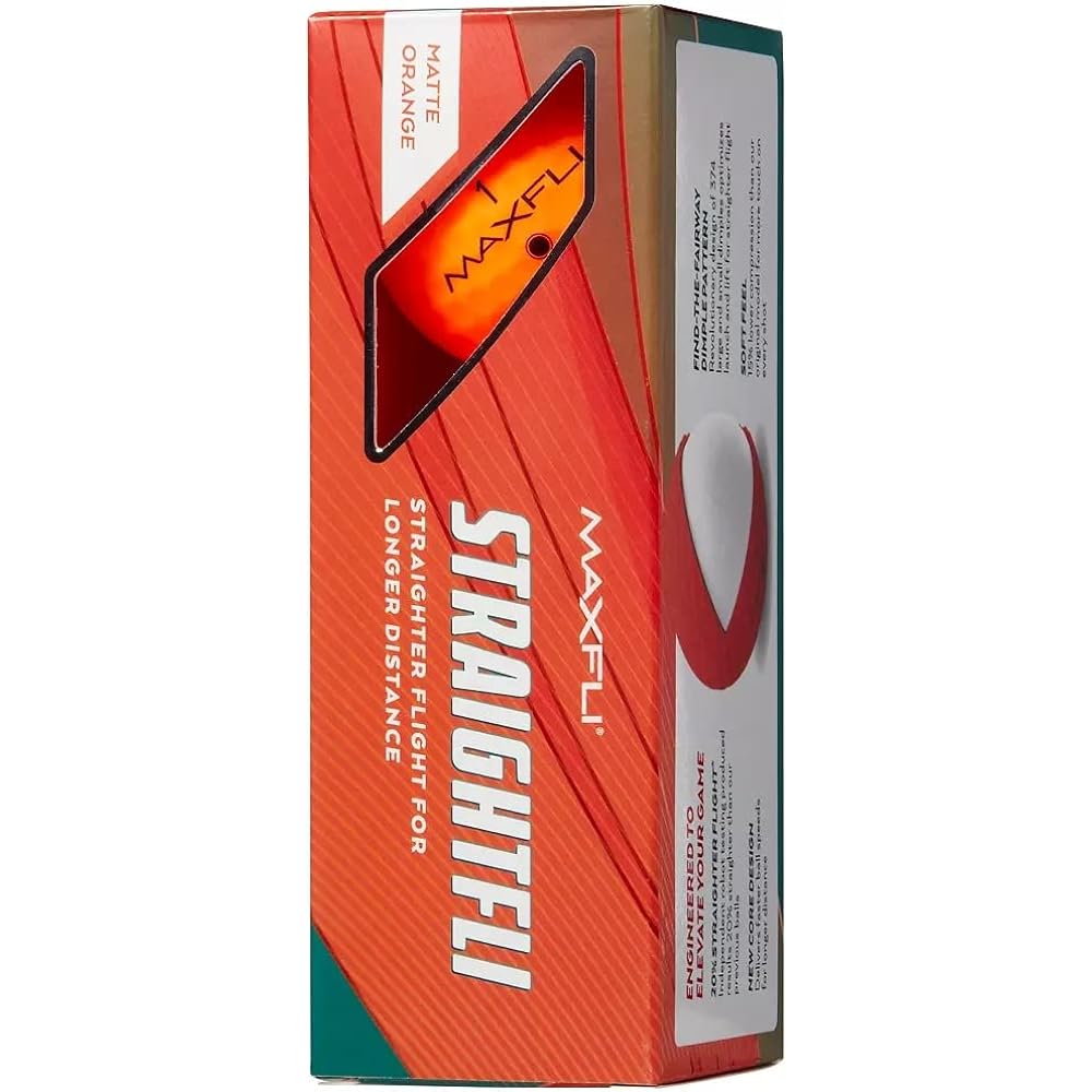 MAXFLI 2023 (Max Fly) Golf Ball Straightfli Golf Balls Straight Fly Ball Hard to Bend Rule Compliant (Matte Orange)