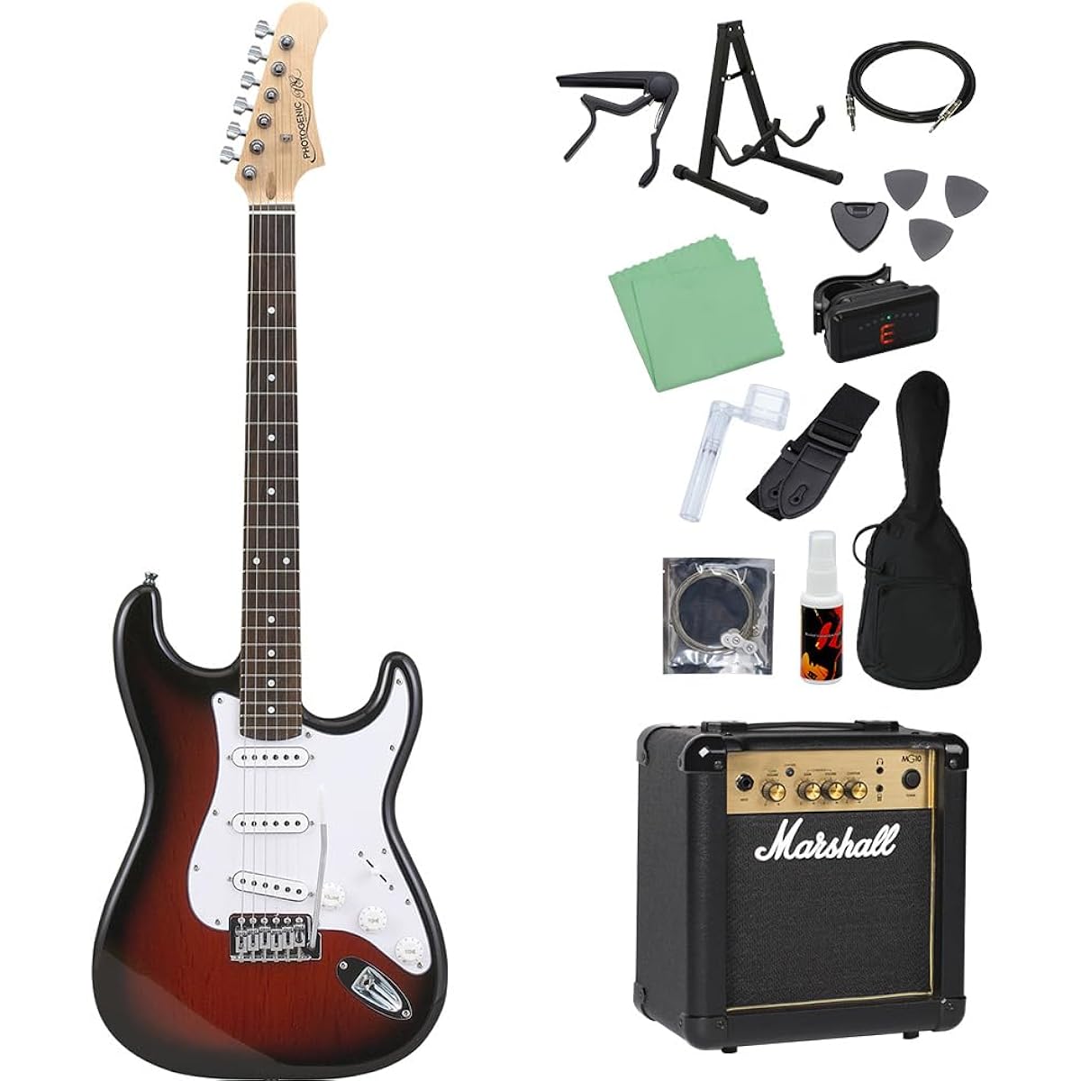 Photogenic ST-180 RDS Electric Guitar Beginner 14-piece Set [Includes MG10] Stratocaster Type Photogenic
